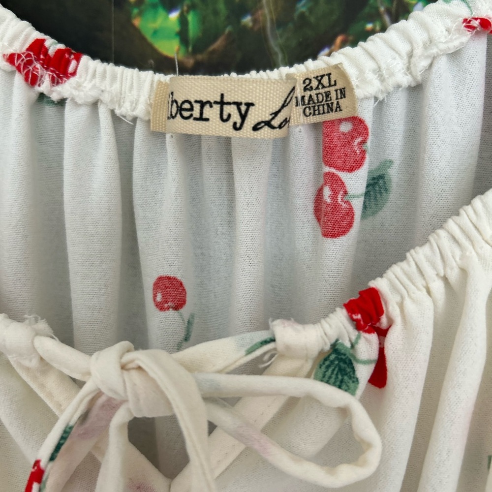 Liberty Love Rockabilly Retro Cherry Print Dress - Picture 4 of 6